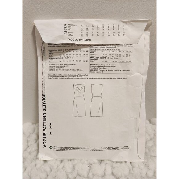 DKNY V1351 Sewing Pattern | Lined Pullover Dress - Picture 6 of 12